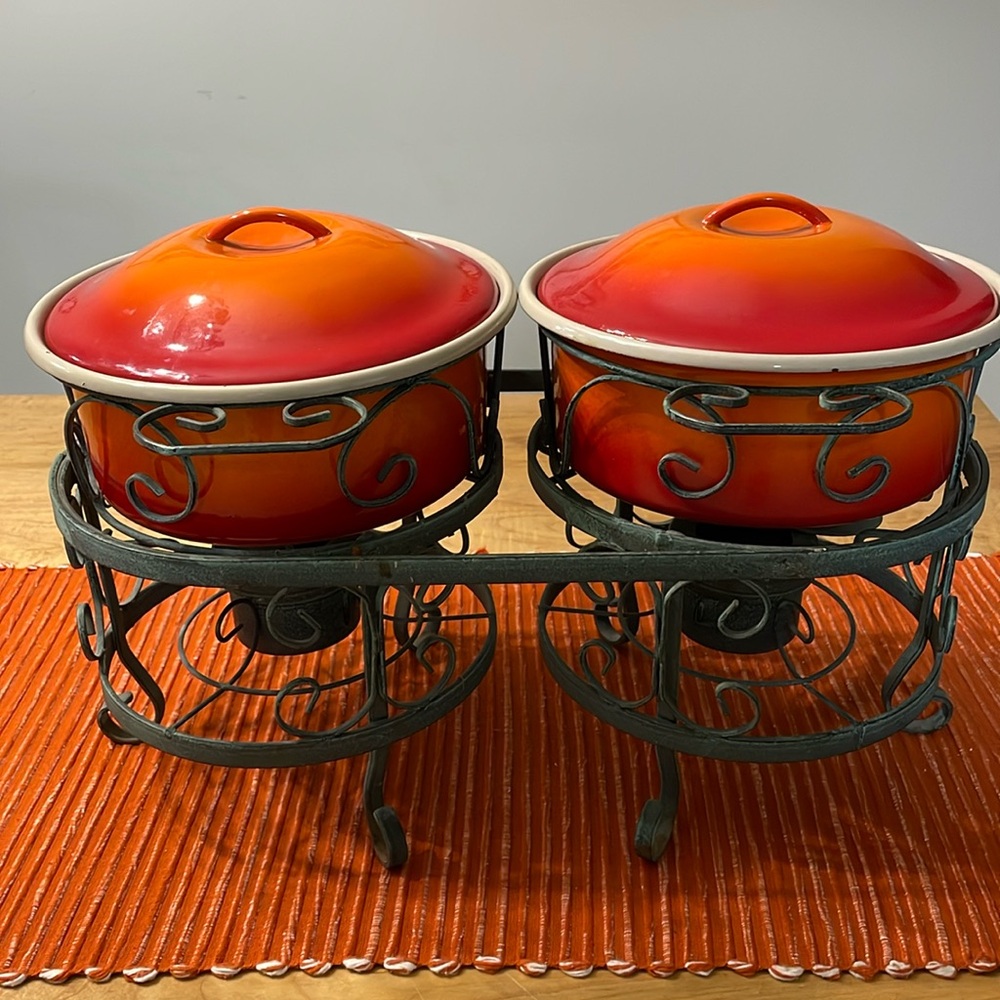 Vintage Double Sided Fondue/Chafing Dish